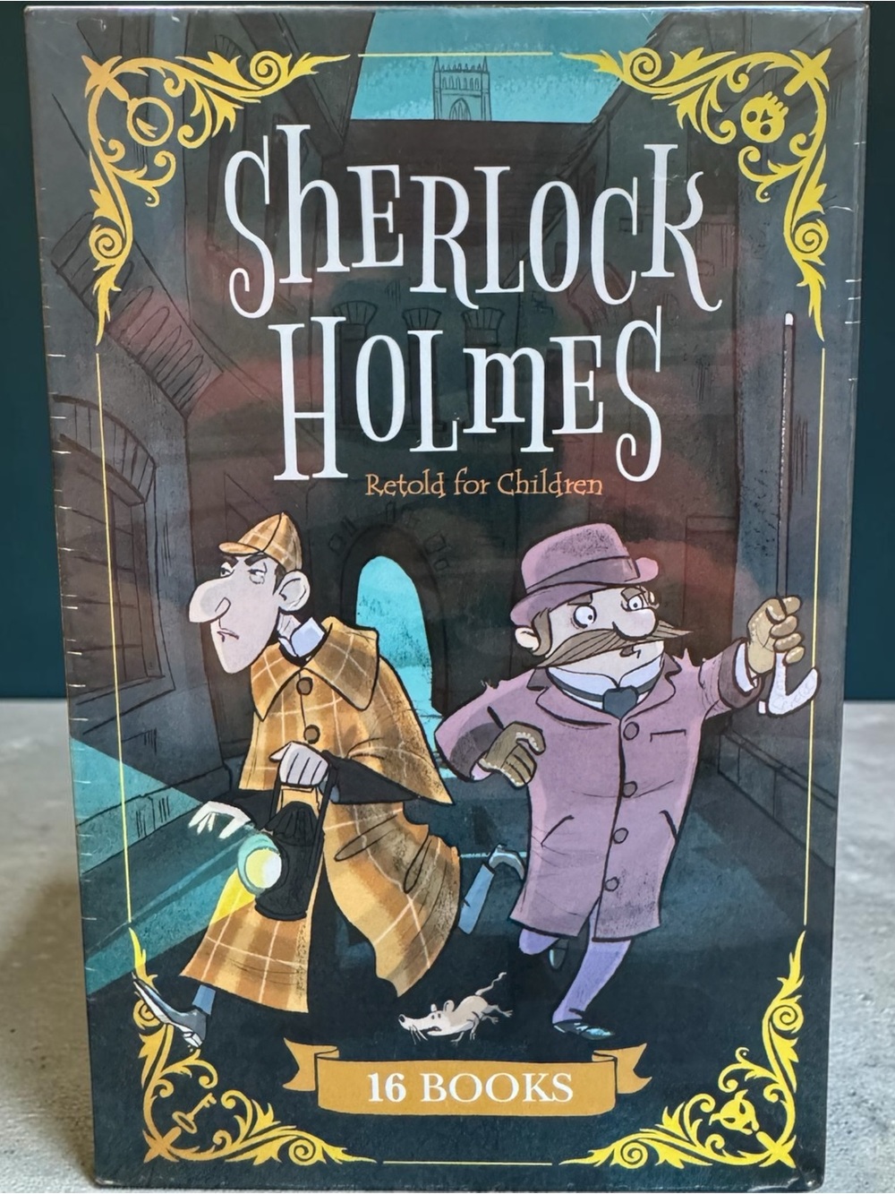 Sherlock Holmes Retold for Children – Illustrated 16-Book Set (Brown & Purple)